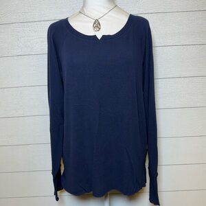 Michael Stars Navy Long Sleeve Scoop Neck Top Size Medium